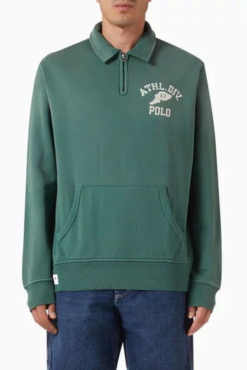 Logo Half-zip Sweatshirt in Cotton