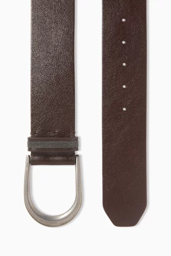 Monili Embellished Belt in Leather