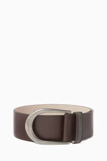 Monili Embellished Belt in Leather