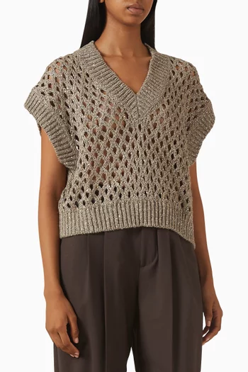 Dazzling Net Sweater in Silk-blend