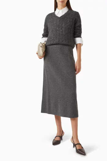 Cable-knit Sweater in Mohair Blend