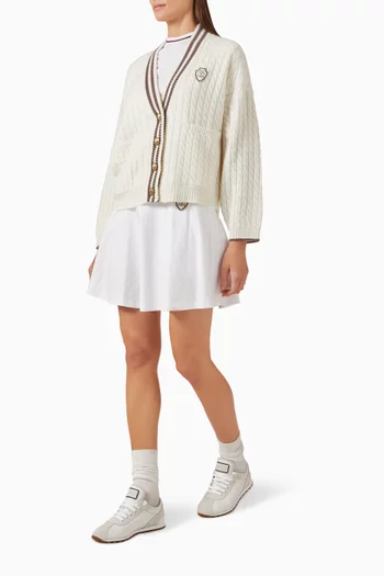 Logo Cardigan in Cashmere Cable Knit