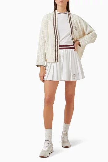 Pleated Logo Mini Skirt