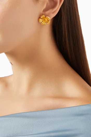 Small Aika Earrings in 24kt Gold-plated Brass