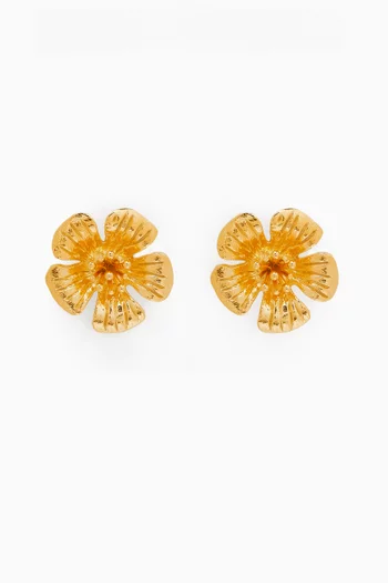 Small Aika Earrings in 24kt Gold-plated Brass