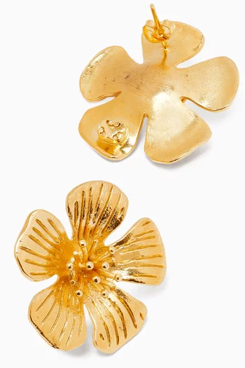 Large Aika Earrings in 24kt Gold-plated Brass