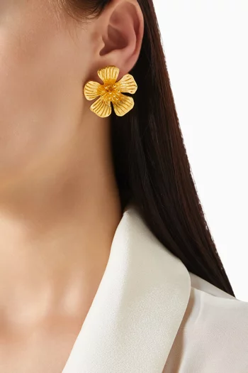 Large Aika Earrings in 24kt Gold-plated Brass