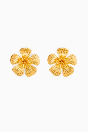 Large Aika Earrings in 24kt Gold-plated Brass
