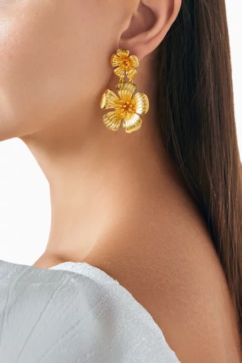 Miyabi Earrings in 24kt Gold-plated Brass