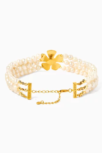 Miyabi Pearl Choker in 24kt Gold-plated Brass