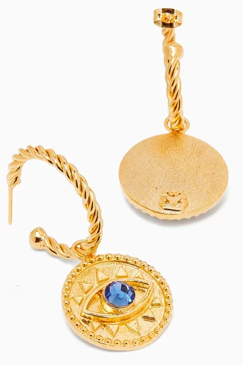 Liv Coin Hoops in 24kt Gold-plated Brass