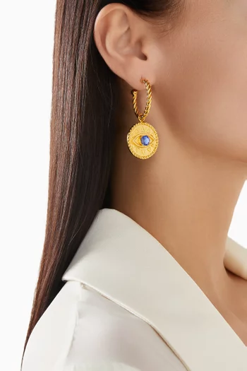 Liv Coin Hoops in 24kt Gold-plated Brass