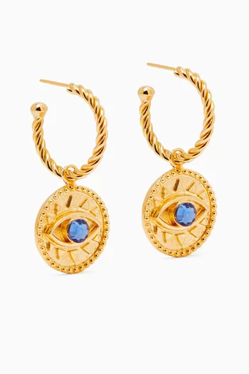 Liv Coin Hoops in 24kt Gold-plated Brass