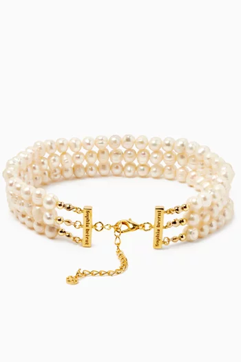 Françoise Pearl Choker in 24kt Gold-plated Brass