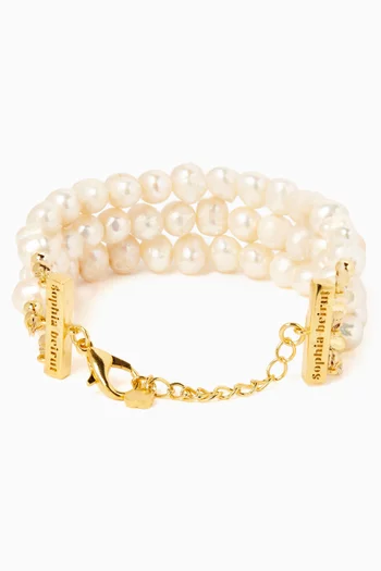 Françoise Pearl Bracelet in 24kt Gold-plated Brass