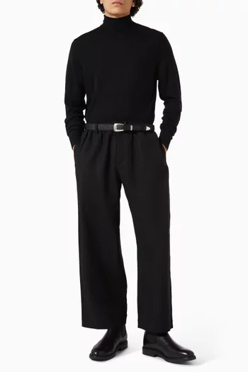 Roll Neck Sweater in Extra-fine Merino Wool