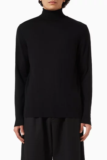 Roll Neck Sweater in Extra-fine Merino Wool