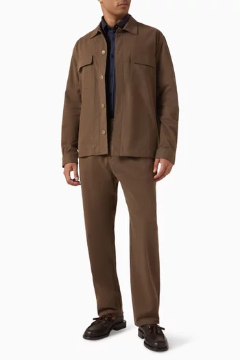 قميص بنمط جاكيت قطن وكشمير