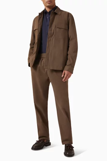 قميص فلانيل بأزرار قطن