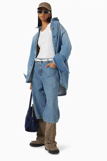 Eliza Curve-hem Shirt in Denim