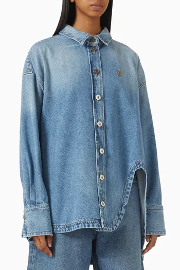 Eliza Curve-hem Shirt in Denim