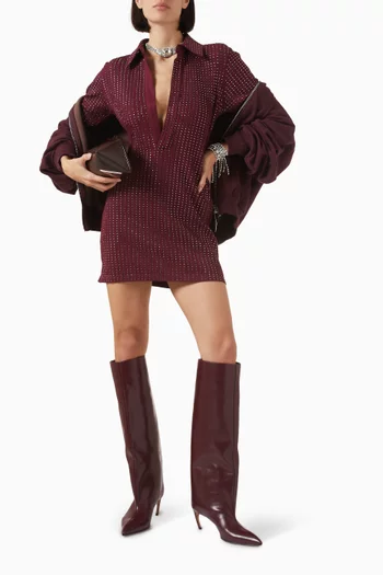 Embellished Mini Dress in Cotton