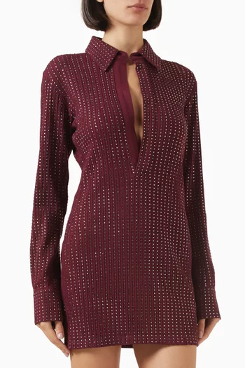 Embellished Mini Dress in Cotton