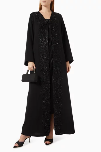 Embroidered Abaya in Polycrepe