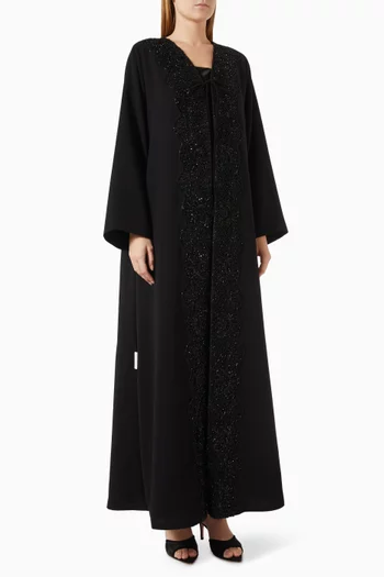 Embroidered Abaya in Polycrepe