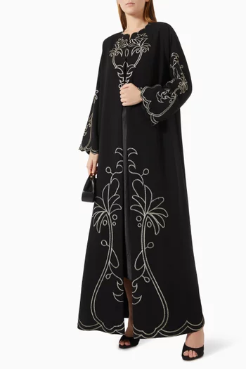 Embroidered Abaya in Polycrepe