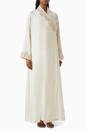 Embellished Lace Wrap Abaya