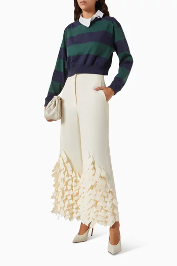 Rectangle-fringe Culotte Pants