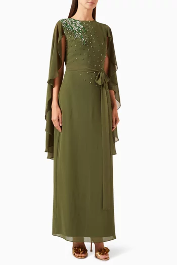 Bead-embellished Dress in Chiffon