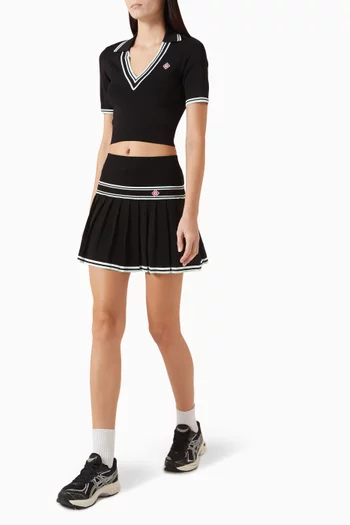 Pleated Mini Skirt in Viscose