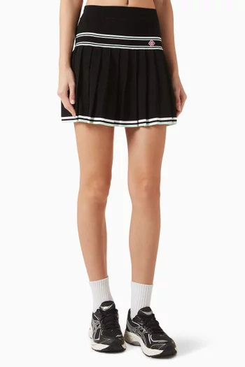 Pleated Mini Skirt in Viscose