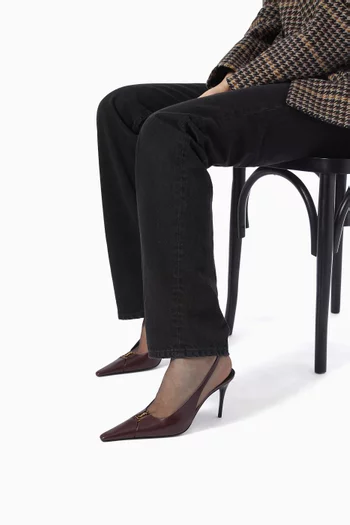 Babylone Breteuil 90 Slingback Pumps in Smooth Leather