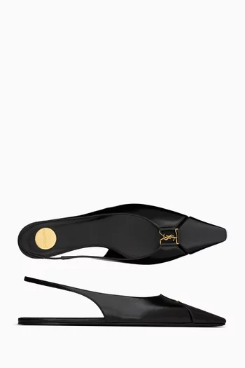 Babylone Slingback Flats in Smooth Leather
