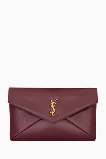 Large Cassandre Envelope Pouch in Shiny Leather