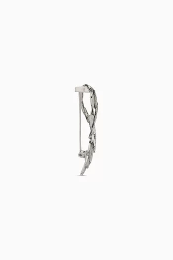 Crystal Waterfall Brooch in Metal