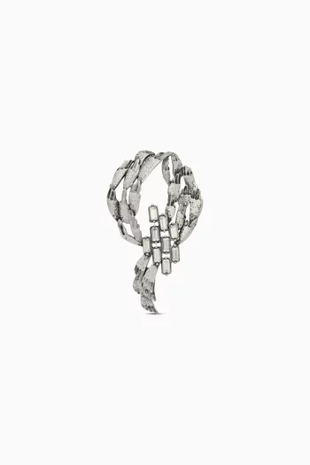 Crystal Waterfall Brooch in Metal