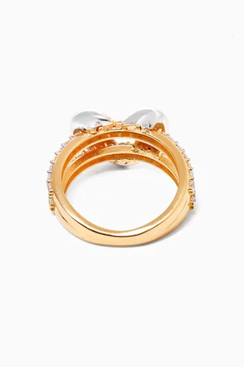 Double Band Ring in 24kt Gold-plated Silver
