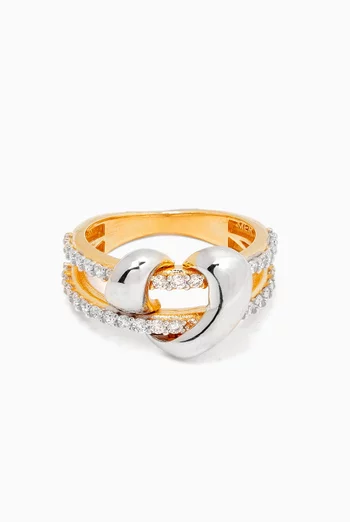 Double Band Ring in 24kt Gold-plated Silver