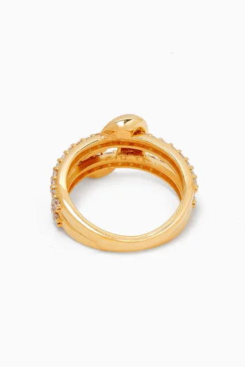 Double Band Ring in 24kt Gold-plated Silver