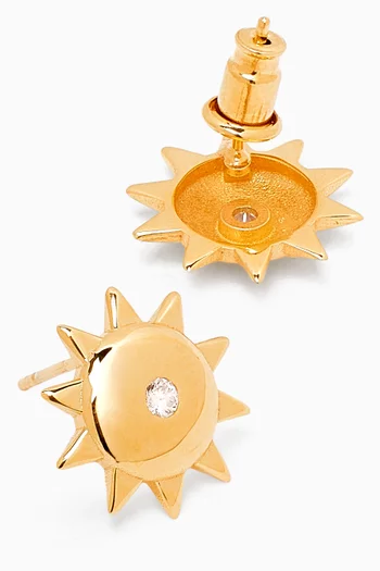 'Bits of Sun' Stud Earrings in 24kt Gold-plated Silver