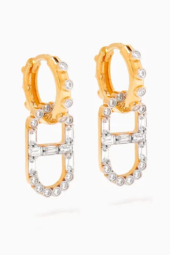 Huggie Drop Earrings in 24kt Gold-plated Silver