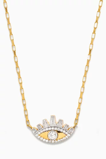 Heart Eyes Necklace in 24kt Gold-plated Silver