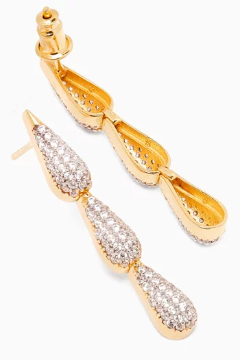 'All The Way' Drop Earrings in 24kt Gold-plated Silver