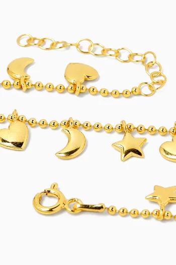'Girlfriends' Bracelet in 24kt Gold-plated Silver