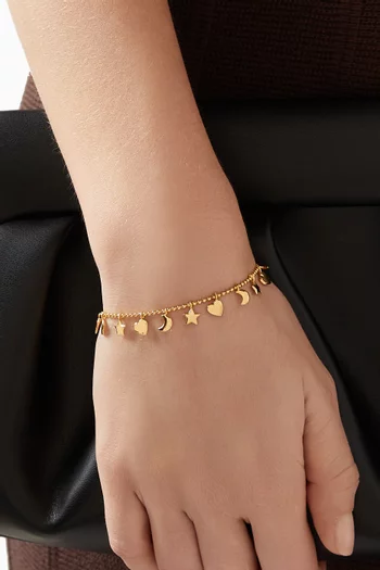 سوار جيرلفريند فضة مطلية ذهب عيار 24