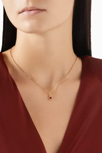 1980s Vintage Ruby Pendant Necklace